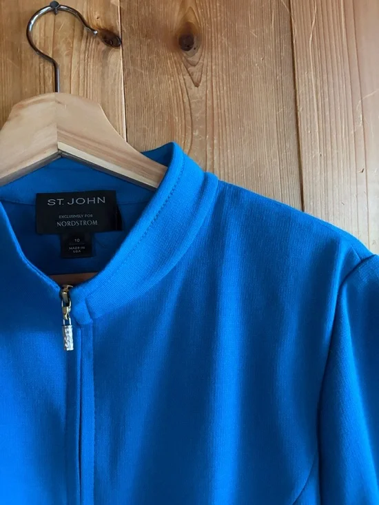 St. John Knits for Nordstrom's Milano Knit Zip-Up Jacket sz 10 - Picture 10 of 12
